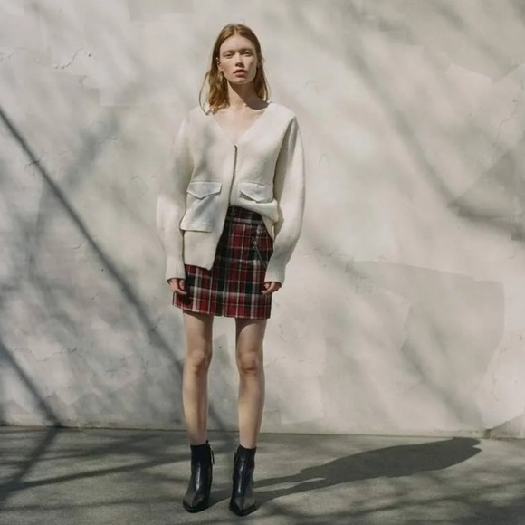 Rag & Bone - Leah Skirt - Red Multi -Plaid Zippered Mini Skirt Size 2 - Picture 12 of 13